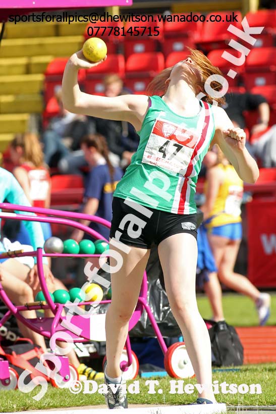 Inter girls shot, English Schools Track and Field. Photo: David T. Hewitson/Sports for All Pics